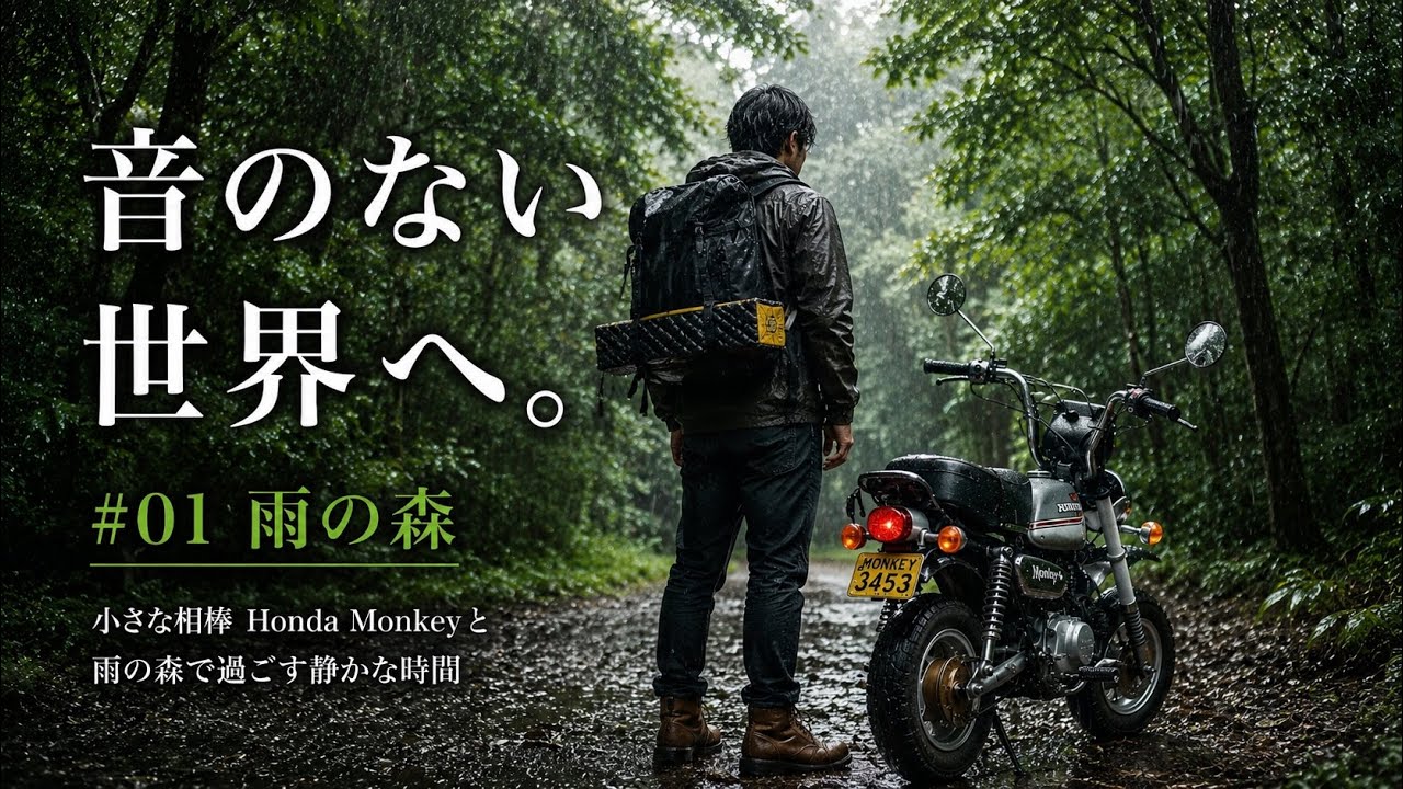 音のない世界へ。#01 小さなバイクと雨の森で過ごす静かなキャンプ