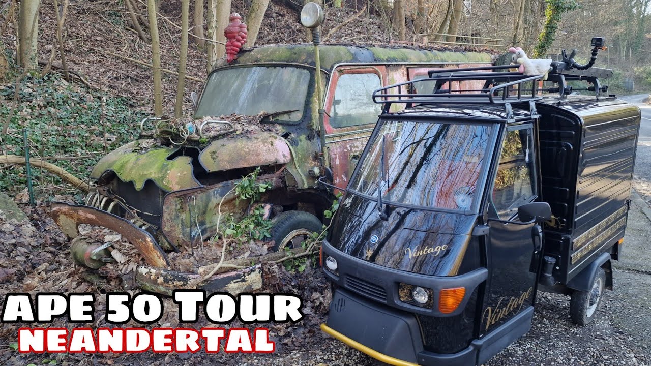 Piaggio Ape 50 Tages Tour zum Neandertal ( Unfall / Beste Currywurst / kein Lost Place mehr ? )