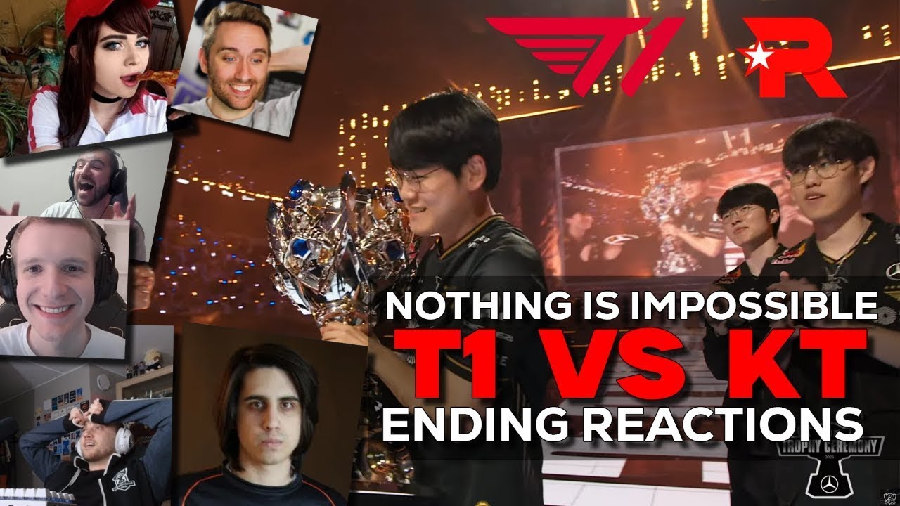Streamers React To T1 Doing The Impossible | T1 VS KT WORLDS FINALS REACTION