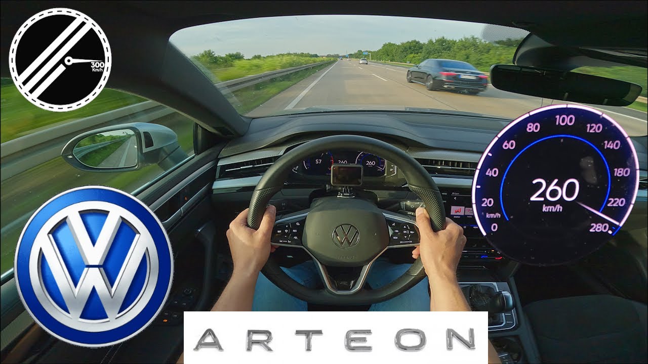VW Arteon Shooting Brake 2.0 TDI DSG | 200 PS | Top Speed Drive German Autobahn No Speed Limit POV