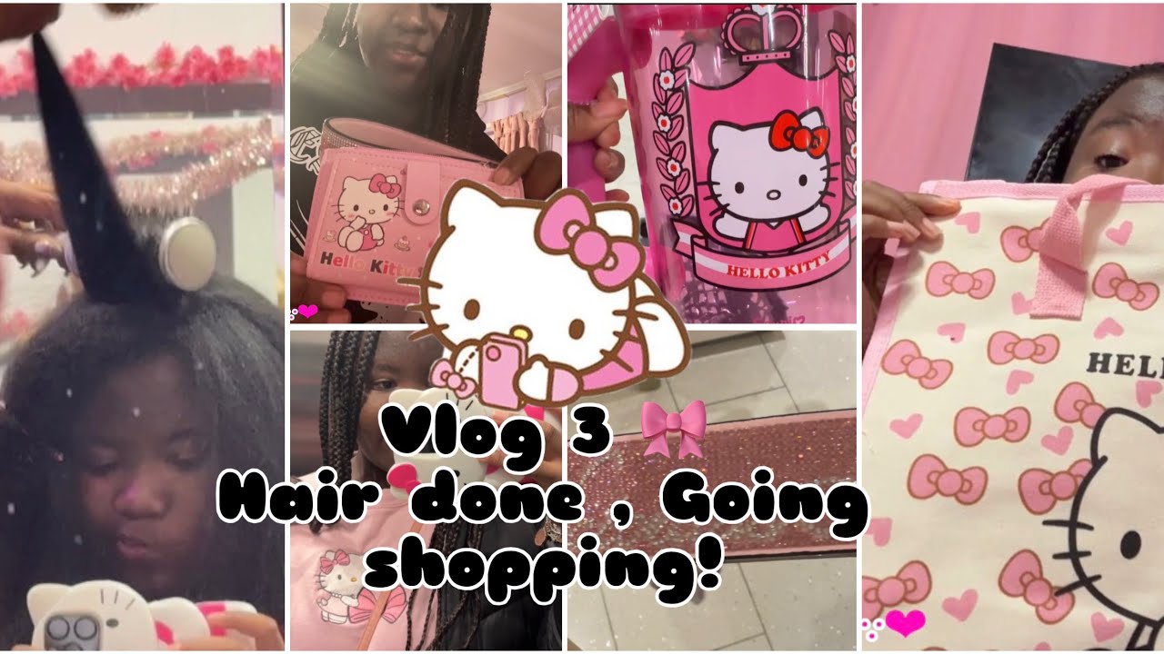 ♡︎Vlog 3!!🎀 Hair done+ Going shopping!!❤︎︎🎀💖