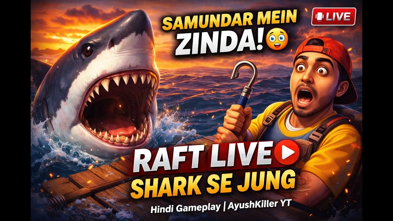 RAFT LIVE 🔴 Survival with Subscribers | Hindi Gameplay | AyushKiller YT #bgmi #like #pubg #raft