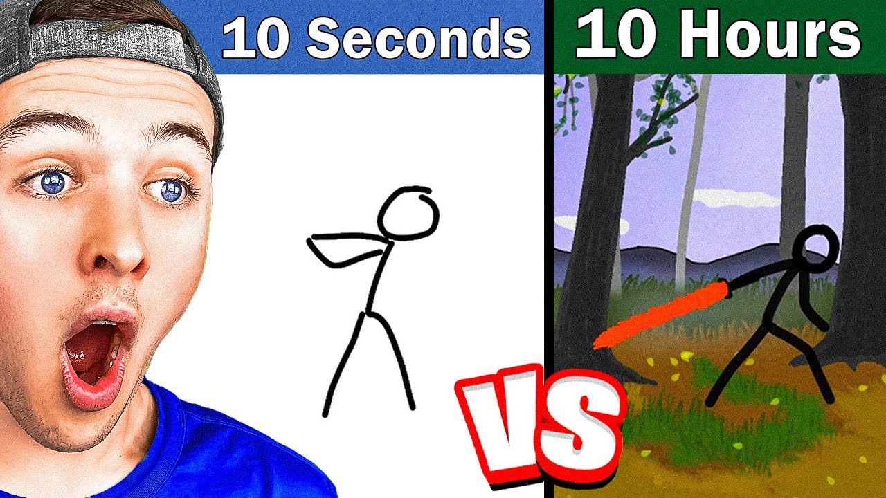 Reacting to Animating Stickmen 10 Seconds vs 10 Hours!