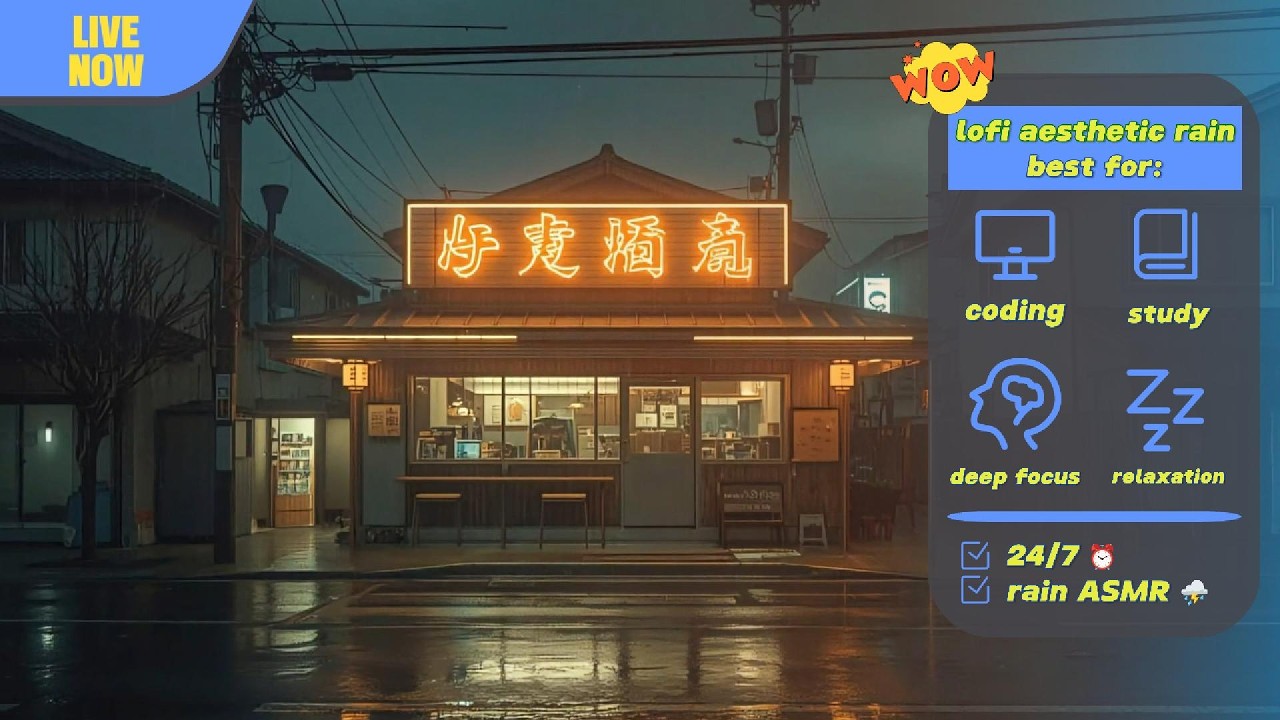 📵 lofi background music: glowing city lights and zero notifications