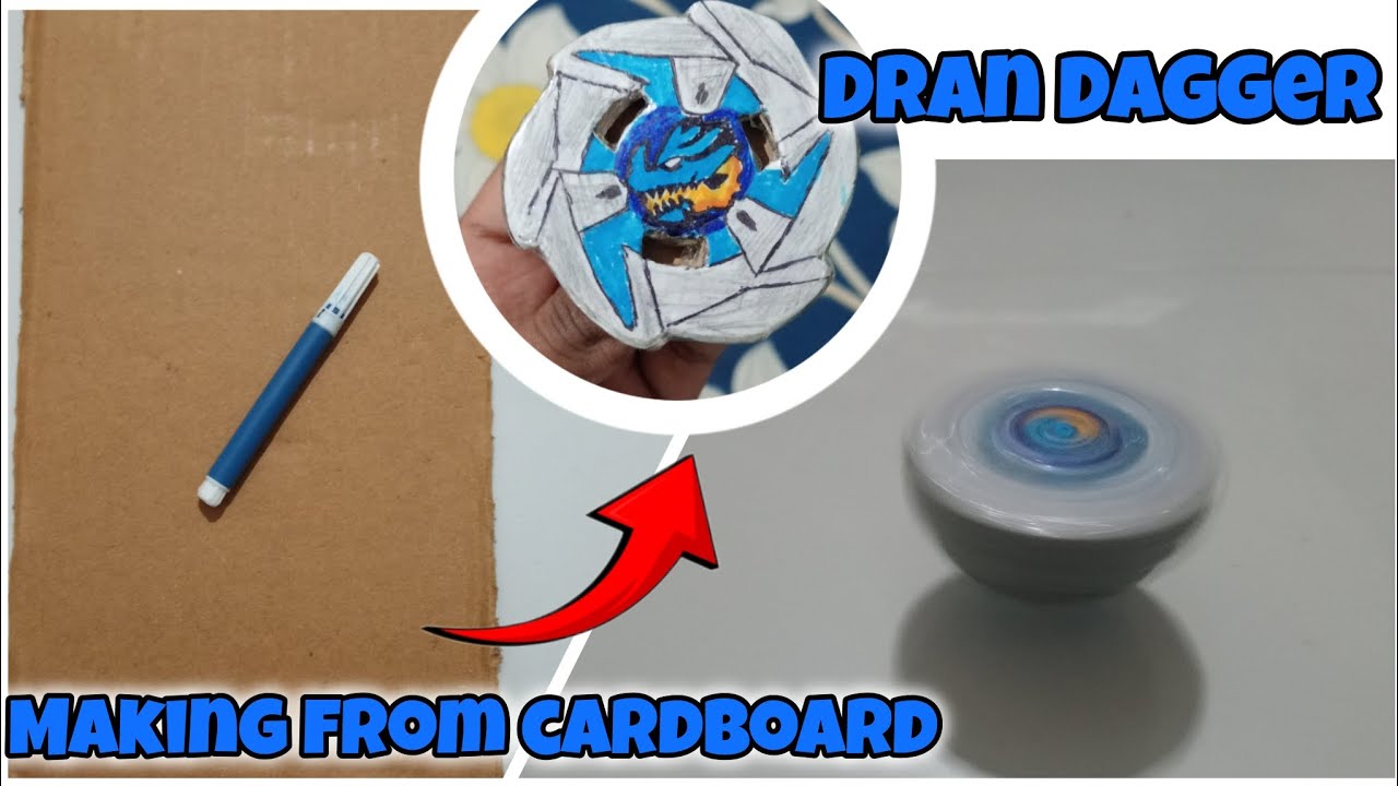 Making Beyblade x DRAN DAGGER from cardboard!! #beyblade #beybladex #diy  