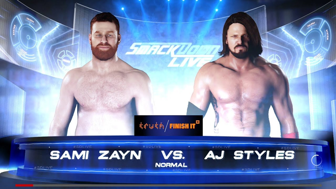 AJ Styles Vs Sami Zayn - Smackdown LIVE, Jan 2nd, 2018 - WWE 2K18