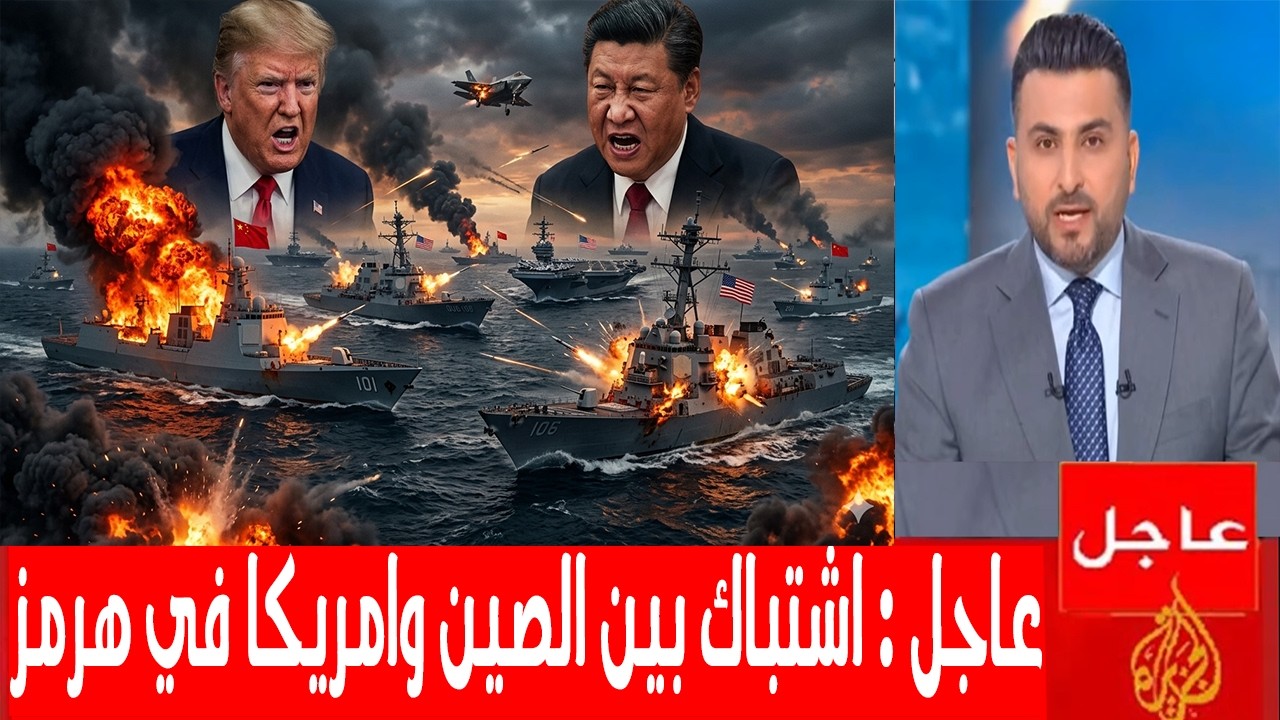 اول اشتباك بين الصين وامريكا في مضيق هرمز وكسر الحصار رسميا وهجوم عشرات المسيرات على اسرائيل