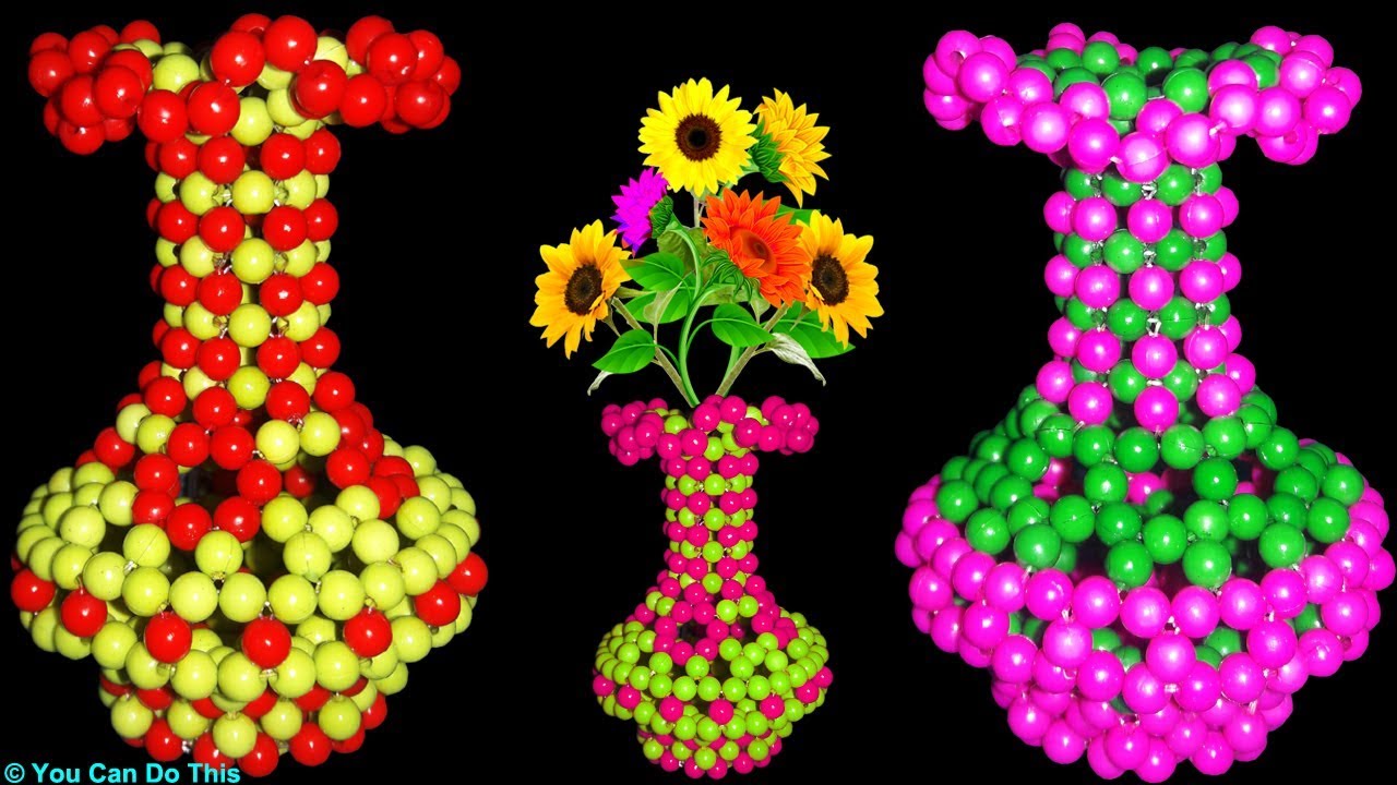 How To Make Flower Vase | Beaded Flower Vase Tutorial