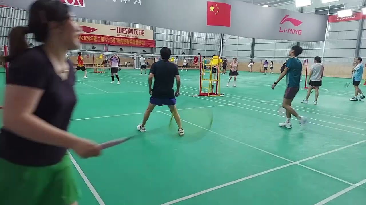 Badminton game, Zhongshan, China 2 24 26 1