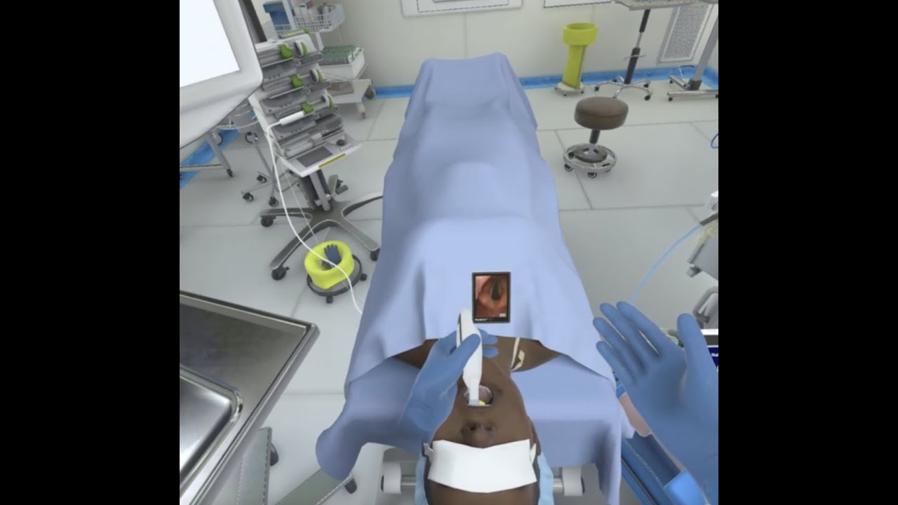 Medical VR Intubation Simulation In-Experience View