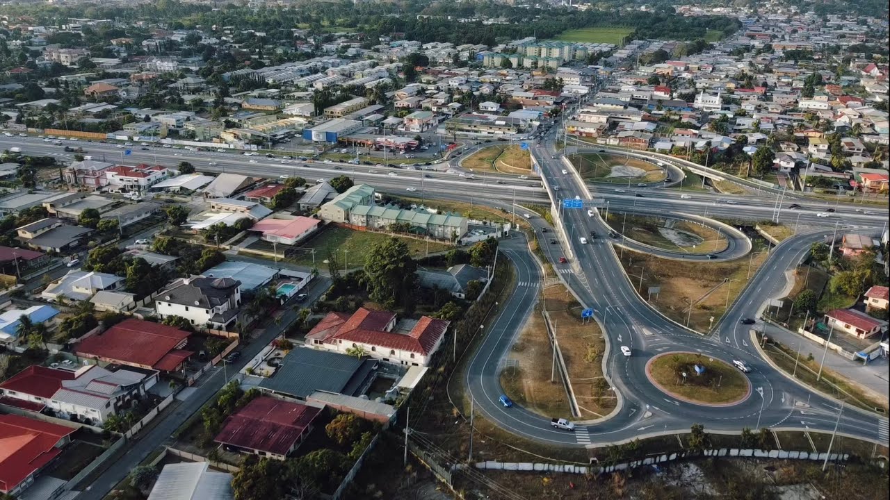 Drone footage of a Highway in Trinidad