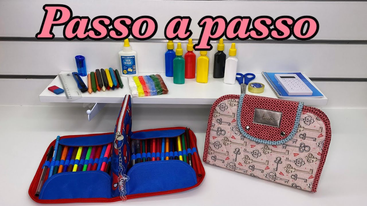 Como fazer ESTOJO DAVI com molde gratuito - Costura Criativa -  por @tucaensina