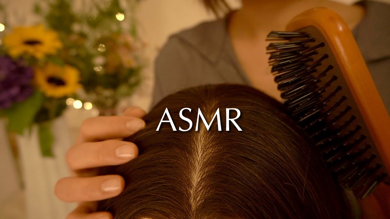 [ASMR] Cozy Hair Brushing with Aveda Wooden Paddle Brush | No Talking (Mindfulness, Hypnosis)