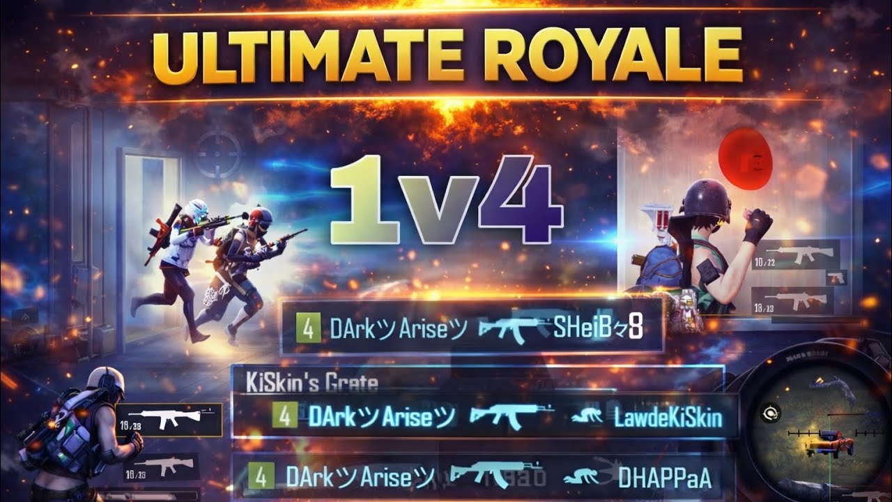 BT gaming some ultimate Royal hard core 1v4 ...1v3 and some fun gameplay #bgmi #gamer #vairal 