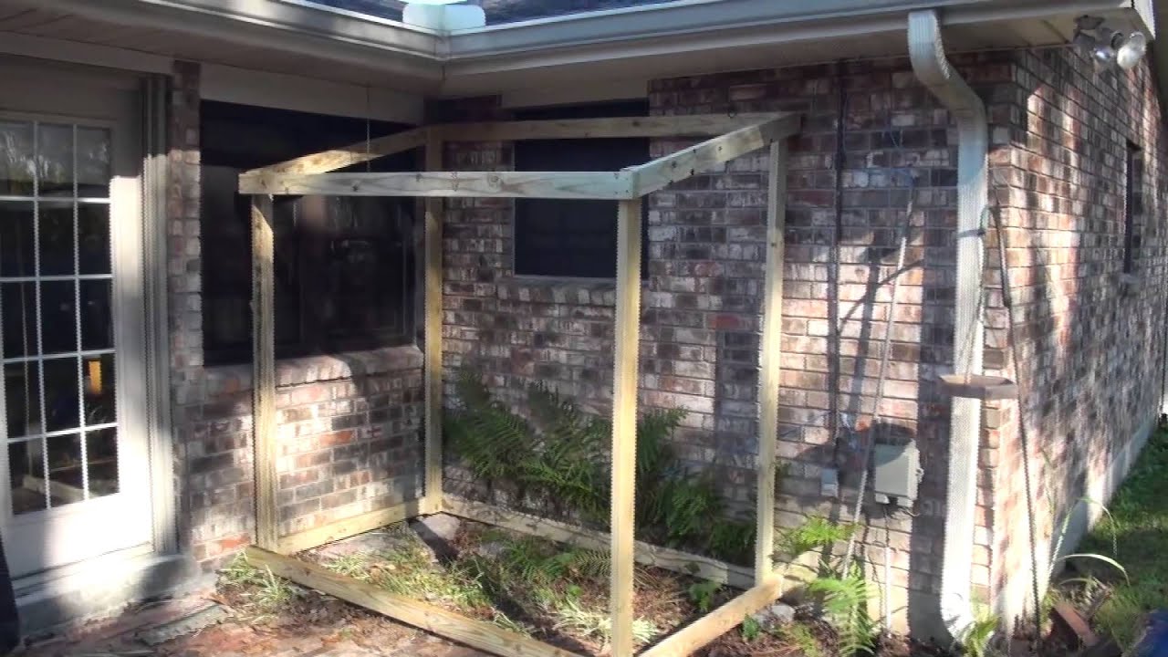 The making of an out-door squirrel cage.