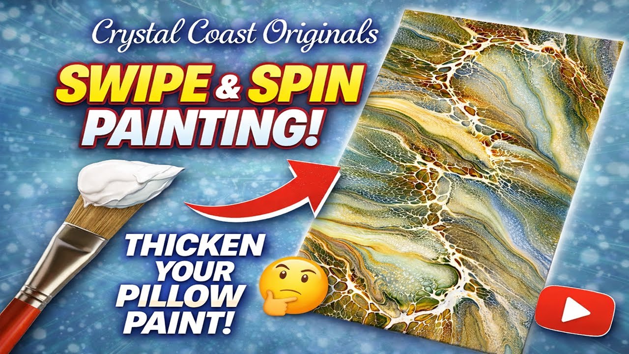 How I fix my thin house paint for this beautiful swipe and spin painting! / Fluid Art Acrylic Pour