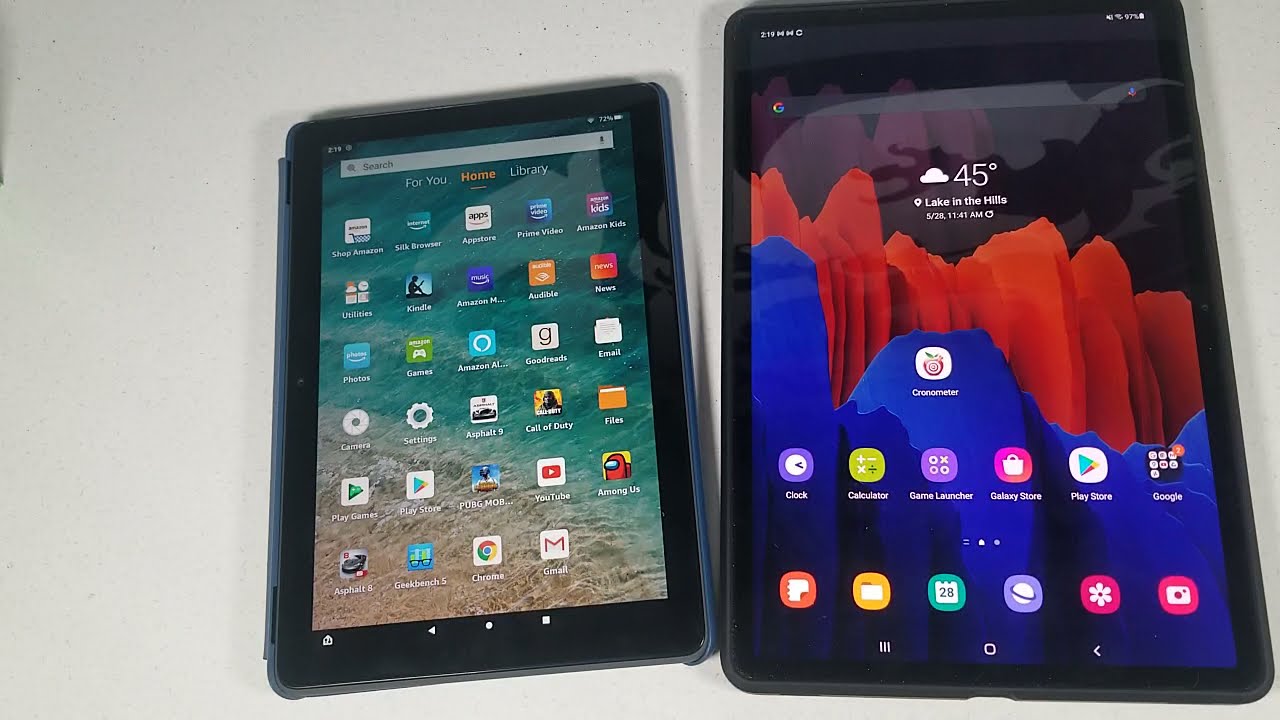 Amazon fire hd10 plus vs Samsung Tab s7+