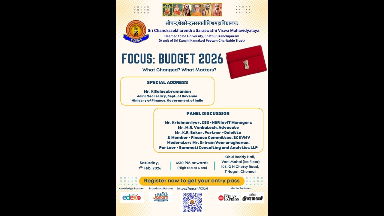 FOCUS: BUDGET  2026 LIVE on 07.02.0026 @ 04.30 pm IST