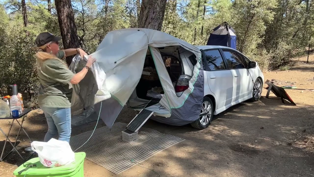 Organizing my Camping Bins & How To set up my Tailgate Tent! ⛺️