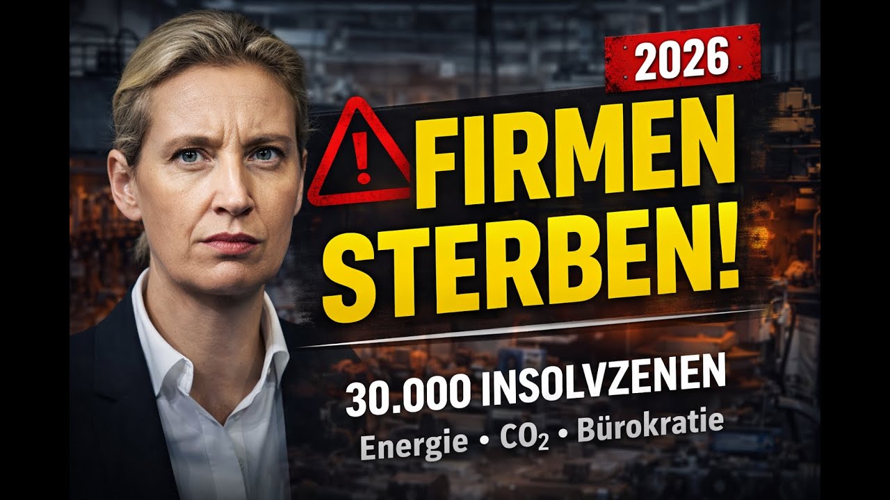 Weidel warnt: 30.000 Insolvenzen 2026 &ndash; Politik f&auml;hrt Deutschland gegen die Wand!