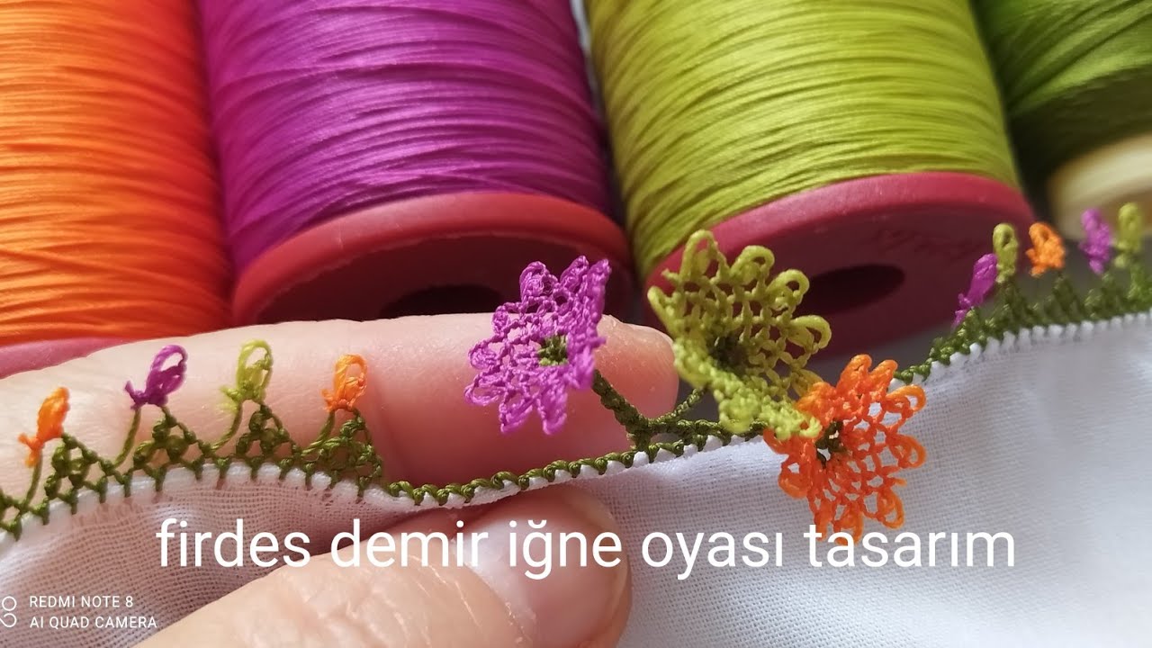 741- cıvıl cıvıl renklerle cici kızlar iğne oyası modeli anlatımlı yapılışı