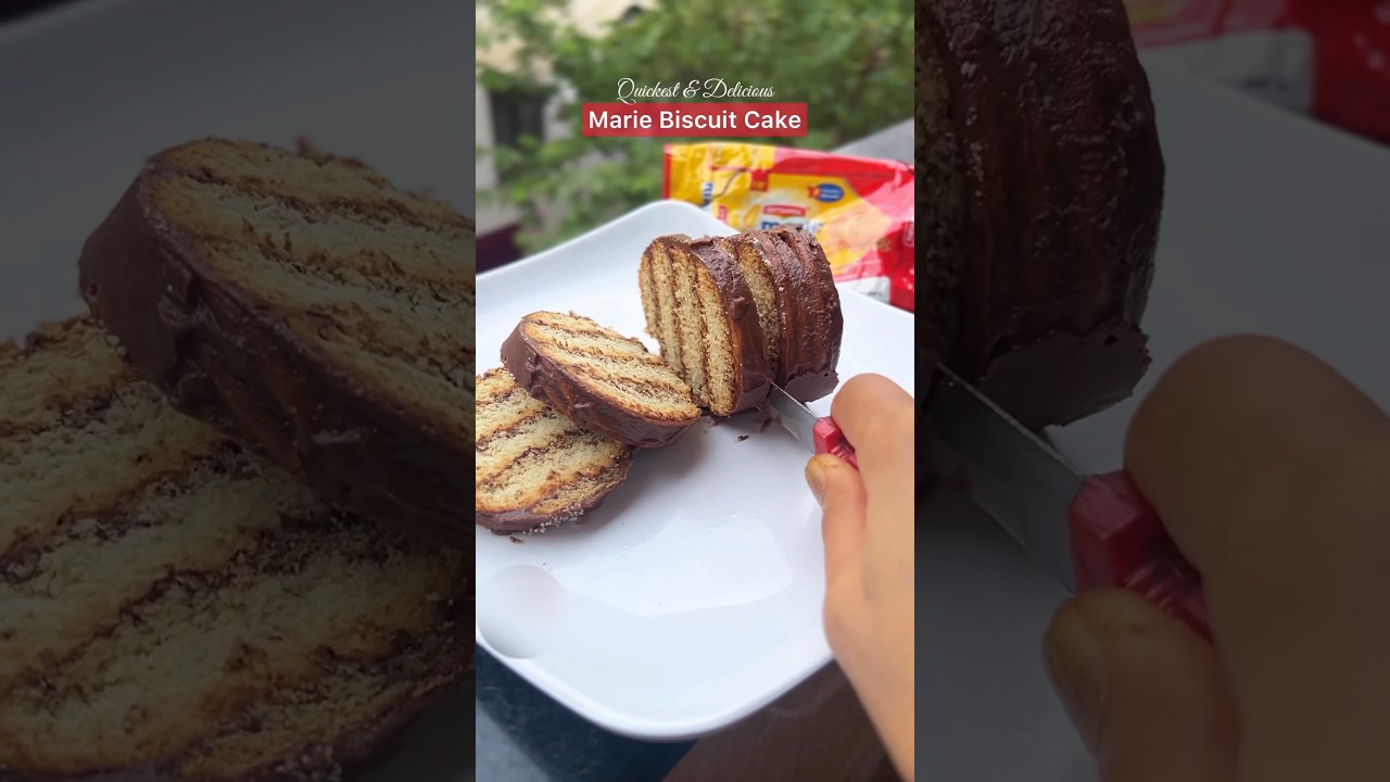 #shorts No Bake Marie Biscuit Chocolate Cake |Did you make this in your childhood too?| No bake Cake