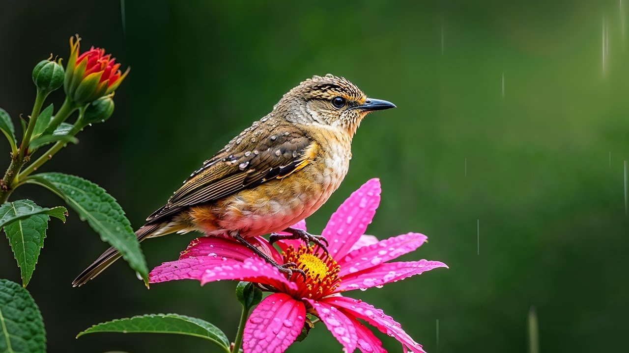 Nature Soothing Piano, Bird Sounds & Gentle Rain | Study, Focus, and Relaxation Music