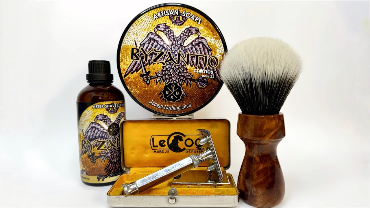 💈Le Coq DE💈BBS BYZANTIO Shaving Set💈Synthetic Brush Tuxedo
