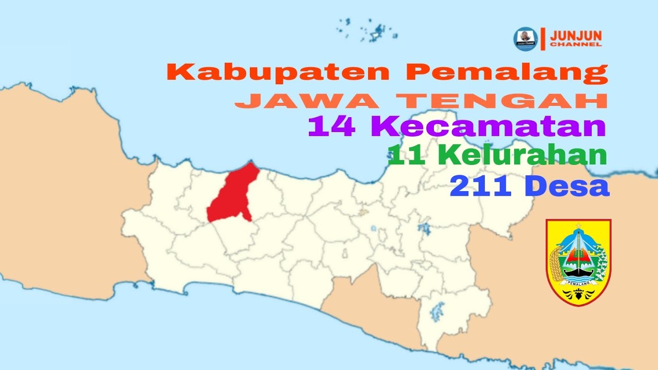 Kabupaten Pemalang, Jawa Tengah, 14 Kecamatan, 11 Kelurahan, 211 Desa