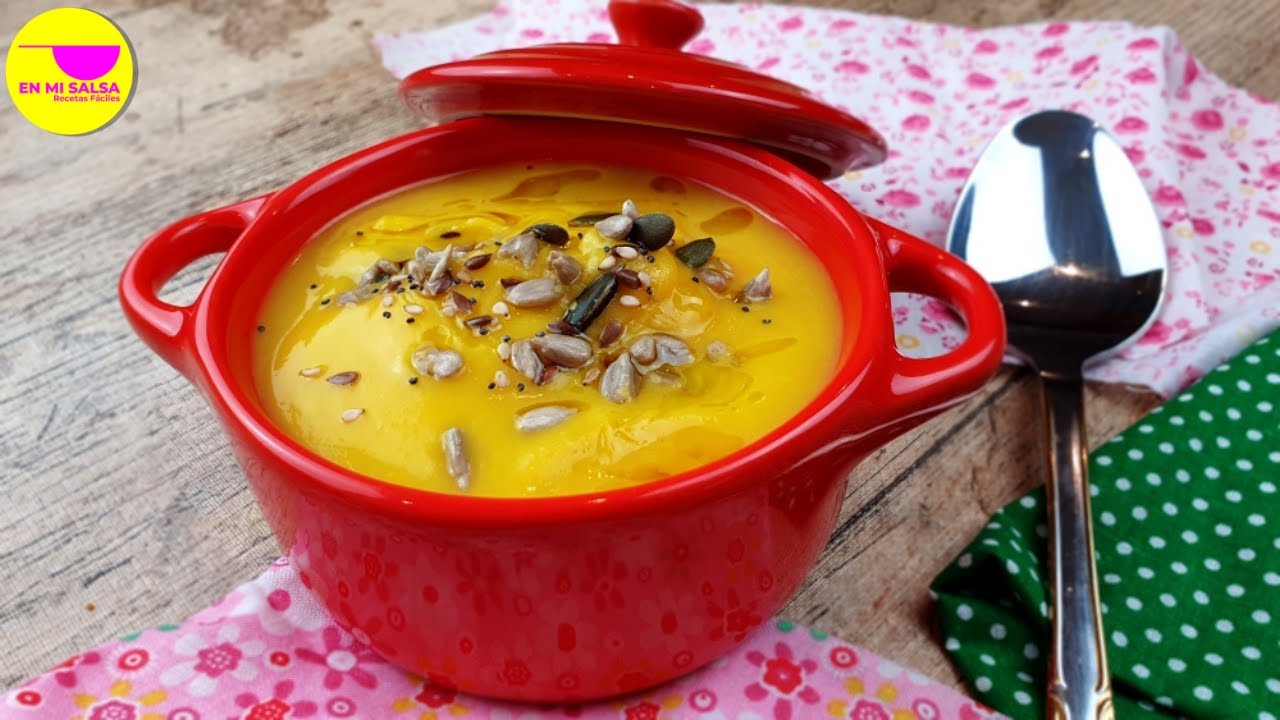 😍 ¡Te sorprenderá el RICO SABOR de esta CREMA DE CALABAZA Y NARANJA! 🍊🎃 ENTRANTE FÁCIL Y SALUDABLE