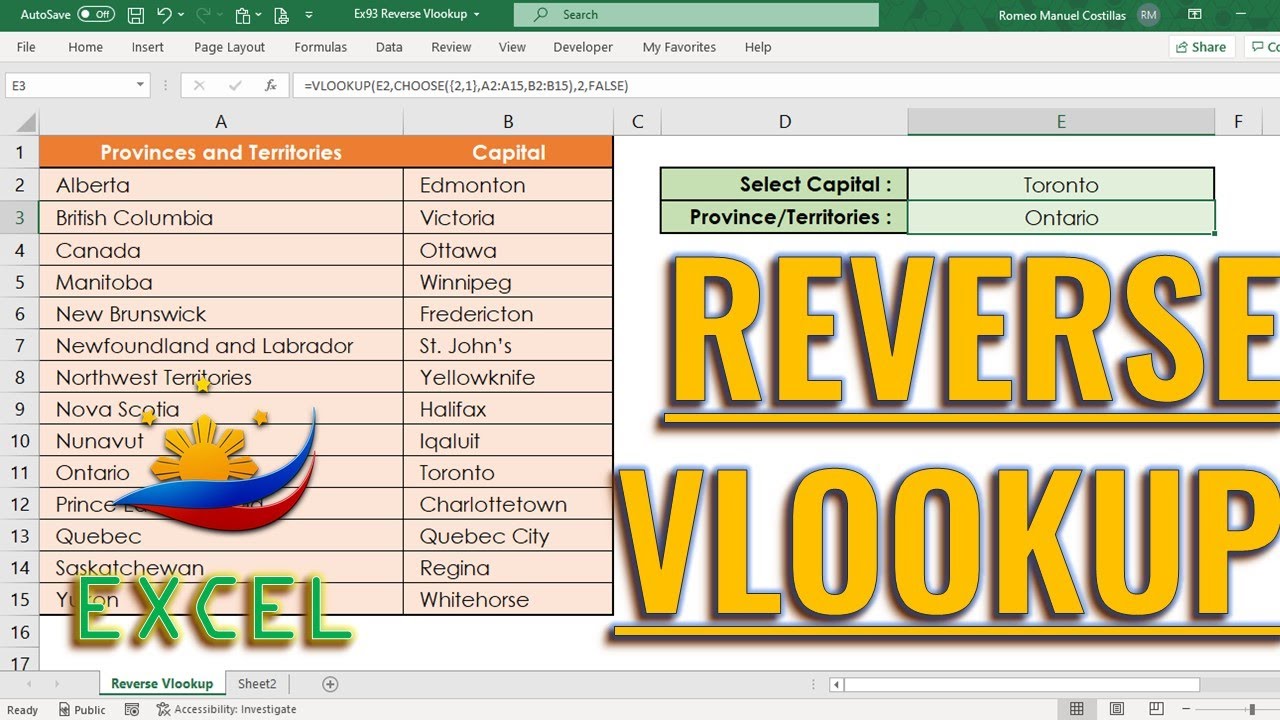 How to Create a Reverse Vlookup in Excel