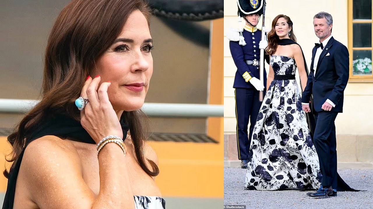 Princess Mary looks a stunning floral gown by Danish designer Lasse Spangenberg