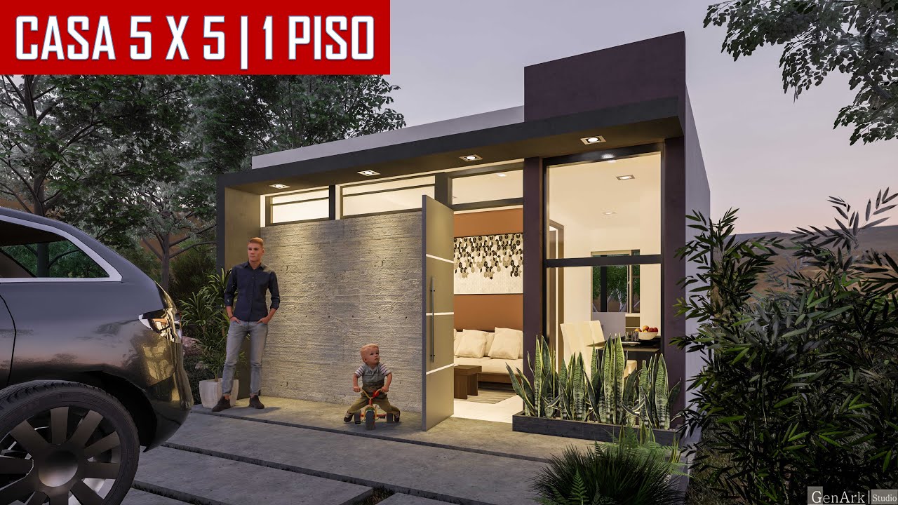 Casa 5x5 metros / casa económica / Recorrido interior / Casa económica / House 5x5 m / rumah 5x5