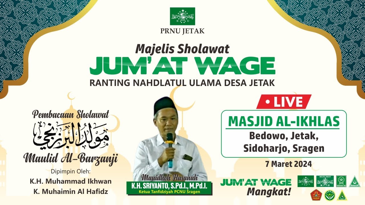 [LIVE] Pengajian Lapanan Jum'at Wage Ranting NU Jetak | Masjid Al-Ikhlas Bedowo | K.H. Sriyanto