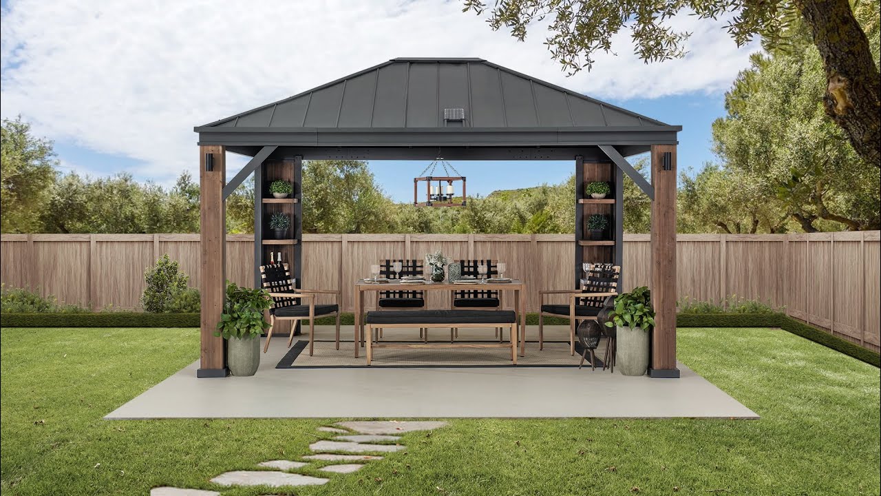 [How-to Install] SummerCove 12 x 14 Solar Powered Wooden Gazebo with LED Light and Bluetooth Sound