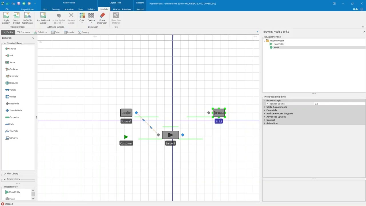 Tutorial Simio 01. Standard library