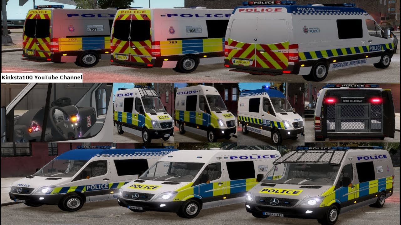 British Police Mercedes Benz Sprinter Vans 3 Versions GTA 4 Mods