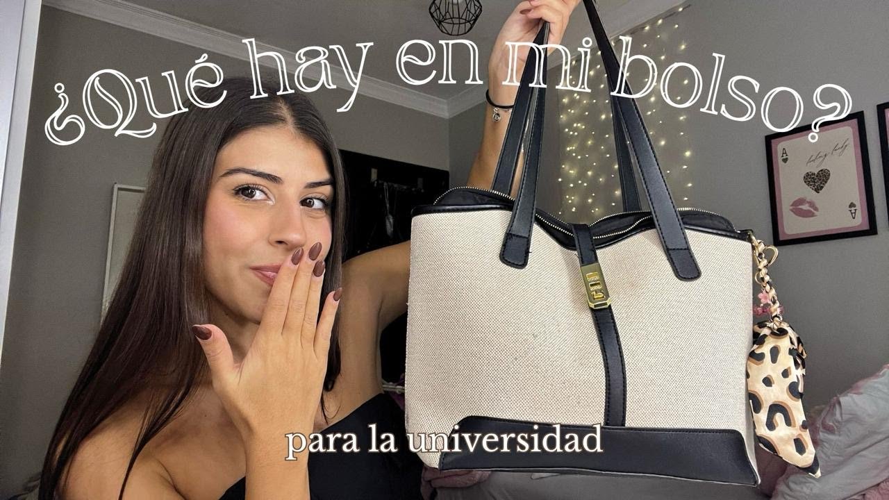 ¿Qué hay en mi BOLSO de la UNIVERSIDAD? 👜✨ | portátil, material escolar, neceser, esenciales…