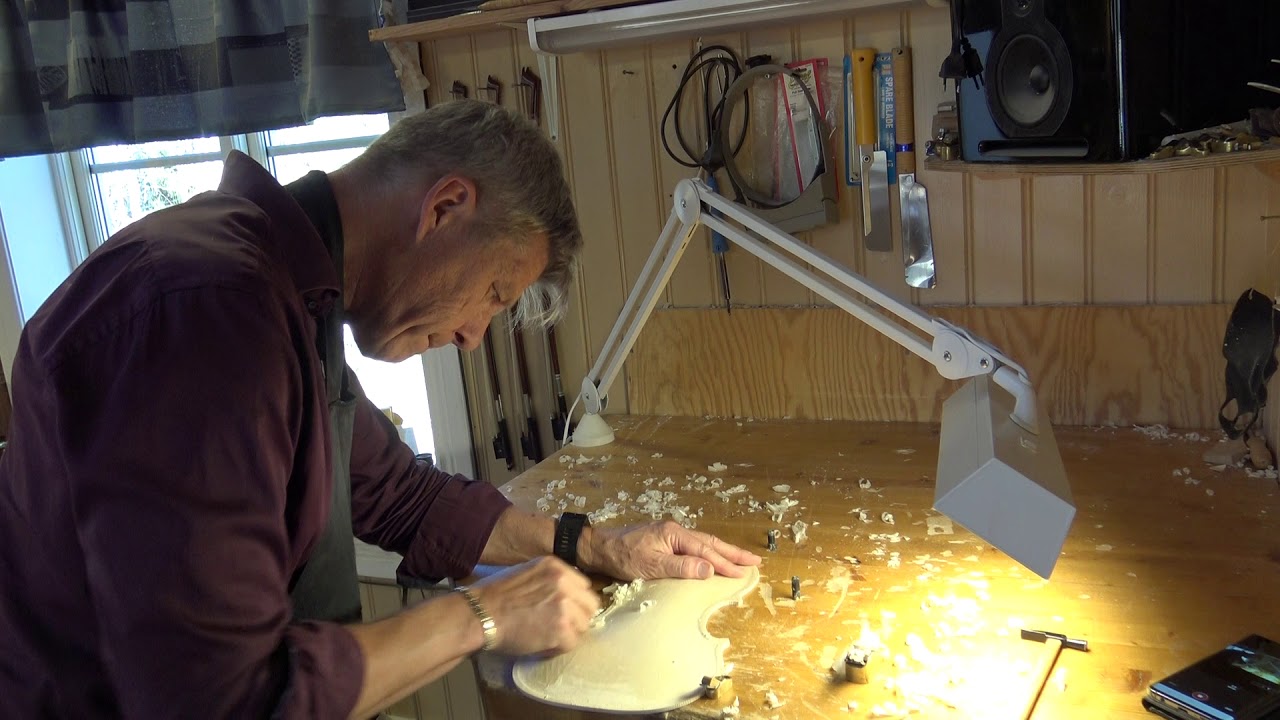 Violinmaker Peter Westerlund Part 22b Cross and long arch  Start of the rest of the arching