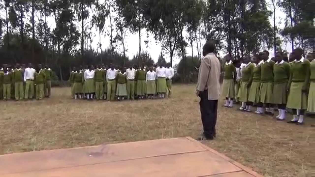 School children organising a welcome ceremony at Kihansi Secondary School, Mapanda
