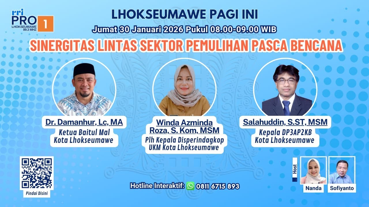 "SINERGITAS LINTAS SEKTOR PEMULIHAN PASCA BENCANA"