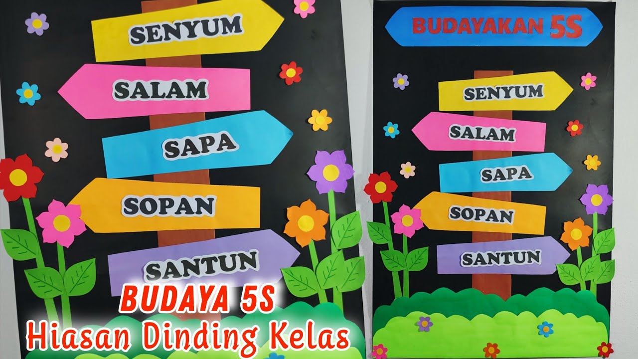 Membuat Hiasan Dinding Kelas Budayakan 5S || Dekorasi Kelas Kreatif || Hiasan Kelas Edukatif
