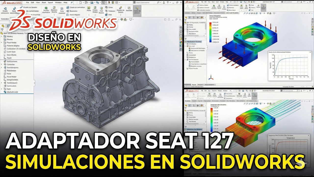 ¡Ingeniería en un SEAT 127! 🚗 Diseño de adaptador de carburador + Pruebas Resistencia en SolidWorks