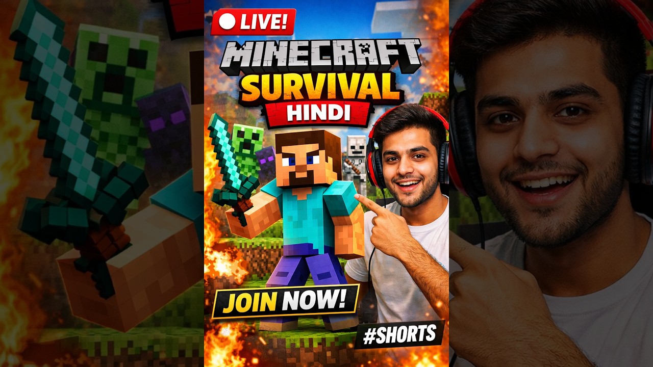 🔴 Minecraft Survival Live | Hindi Gameplay #shorts