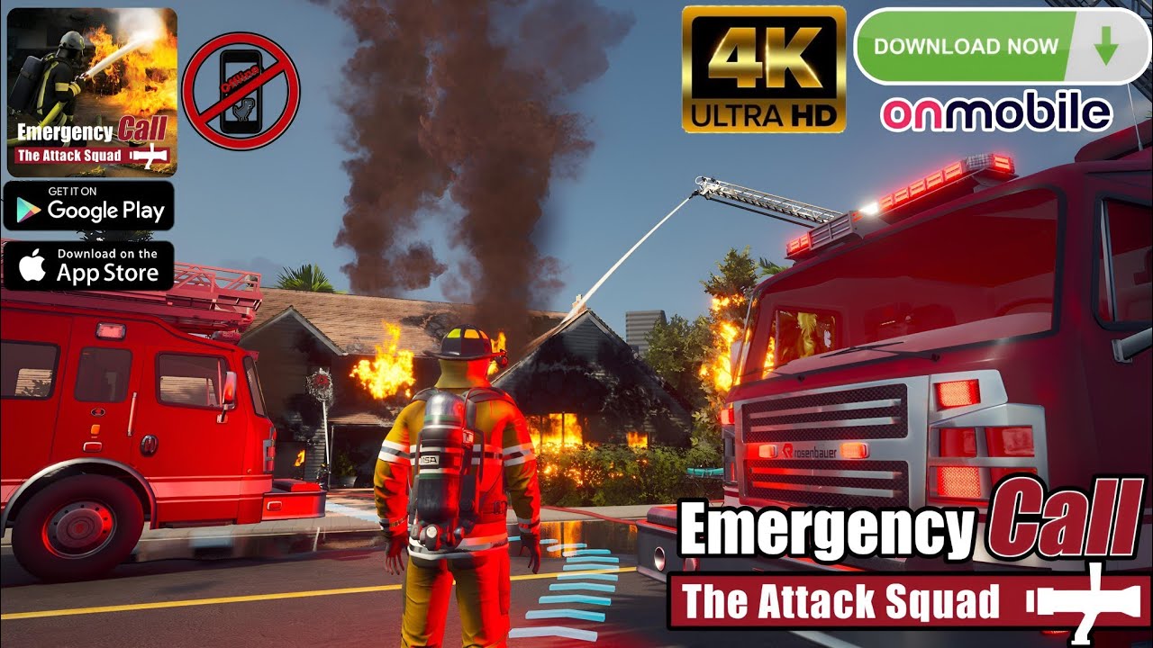 The Best Firefighter simulation Game on mobile 2025‼️ Emergency call the attack squad gameplay