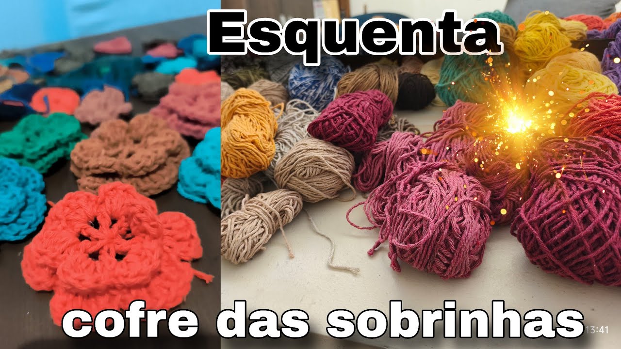 Como valorizar mais as peças de crochê usando sobras 🤑🤑#esquentadocofre2026#cofredassobrinhas2026 