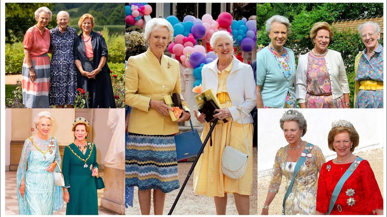 💛💚Piękno i wdzięk Duńskie damy kr&oacute;lewskie Księżniczka Margrethe Księżniczka Benedikte i Anna Marie