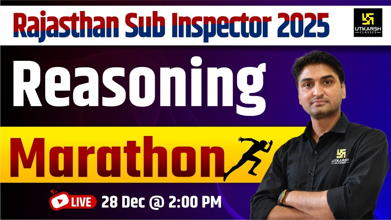 Rajasthan Sub-Inspector Bharti 2025 | SI Reasoning Marathon Class By Bhupesh Sir