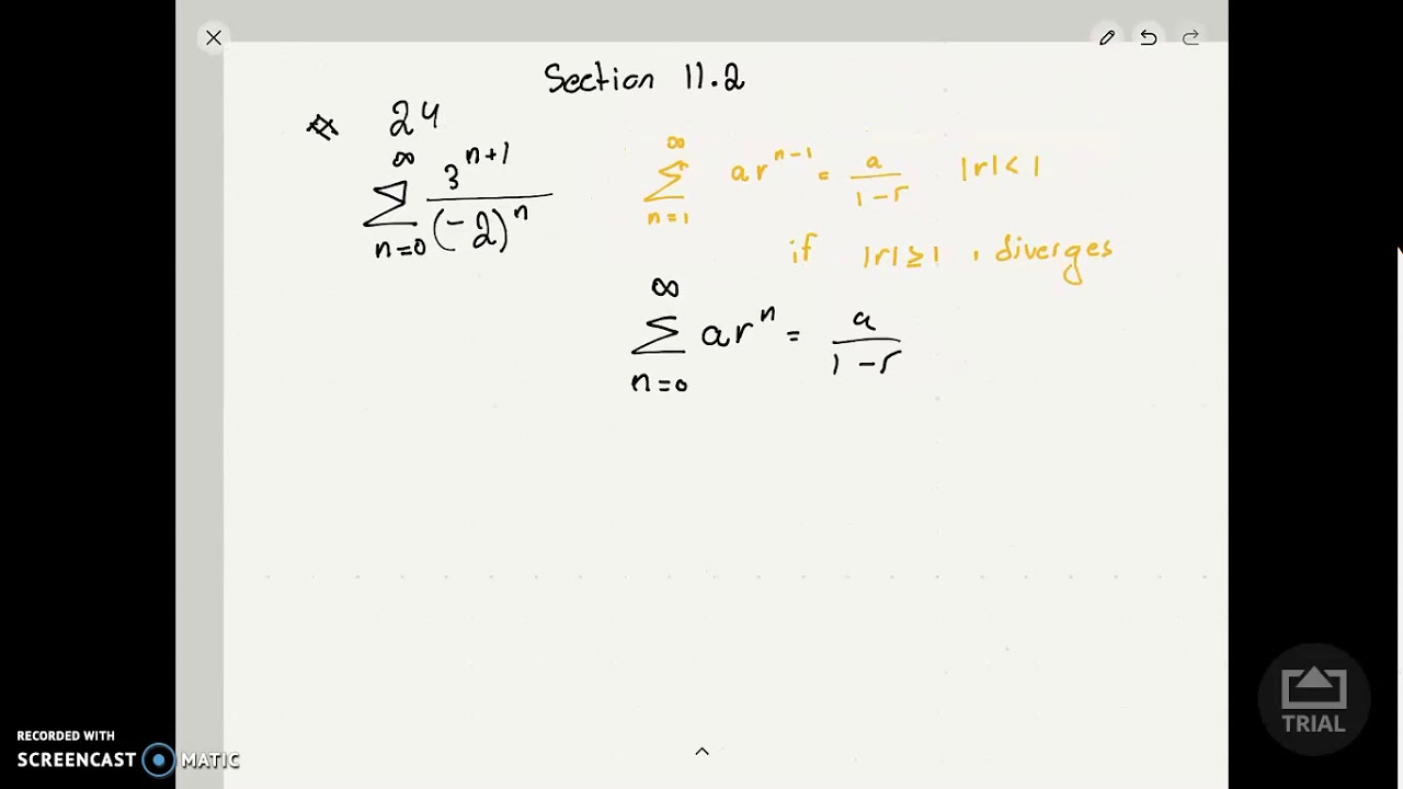 11.2 #24 Divergent Geometric Series