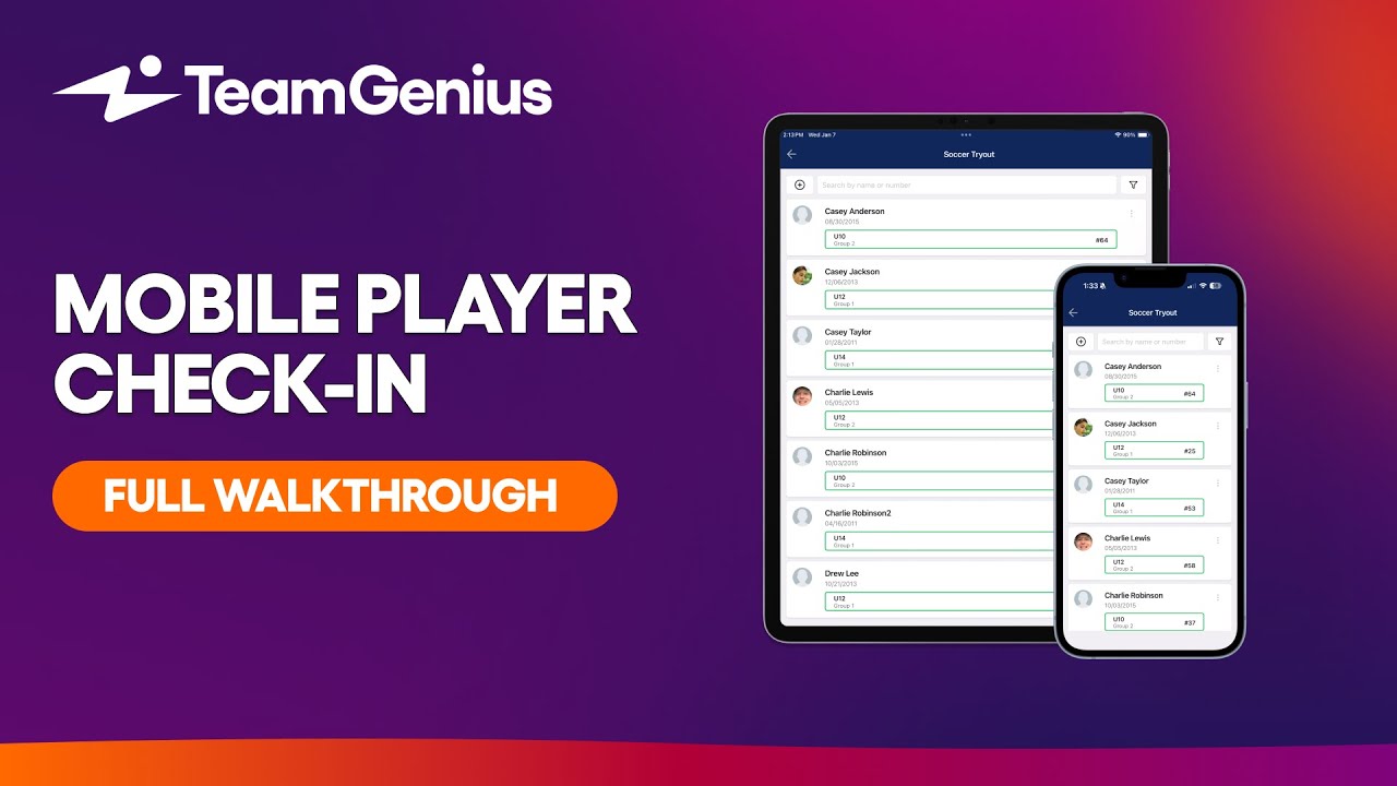 Player Check-In on the New TeamGenius Mobile App | Full Walkthrough